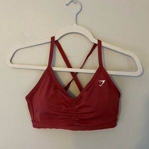 Gymshark Ruched Sports Bra - Burgundy EUC